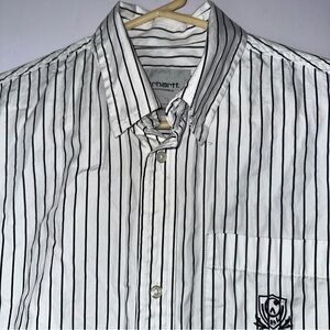 Carhartt Men's Monochrome Striped Button Down Shirt WIP work in progress Linus